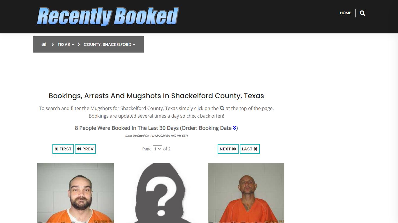 Bookings, Arrests and Mugshots in Shackelford County, Texas