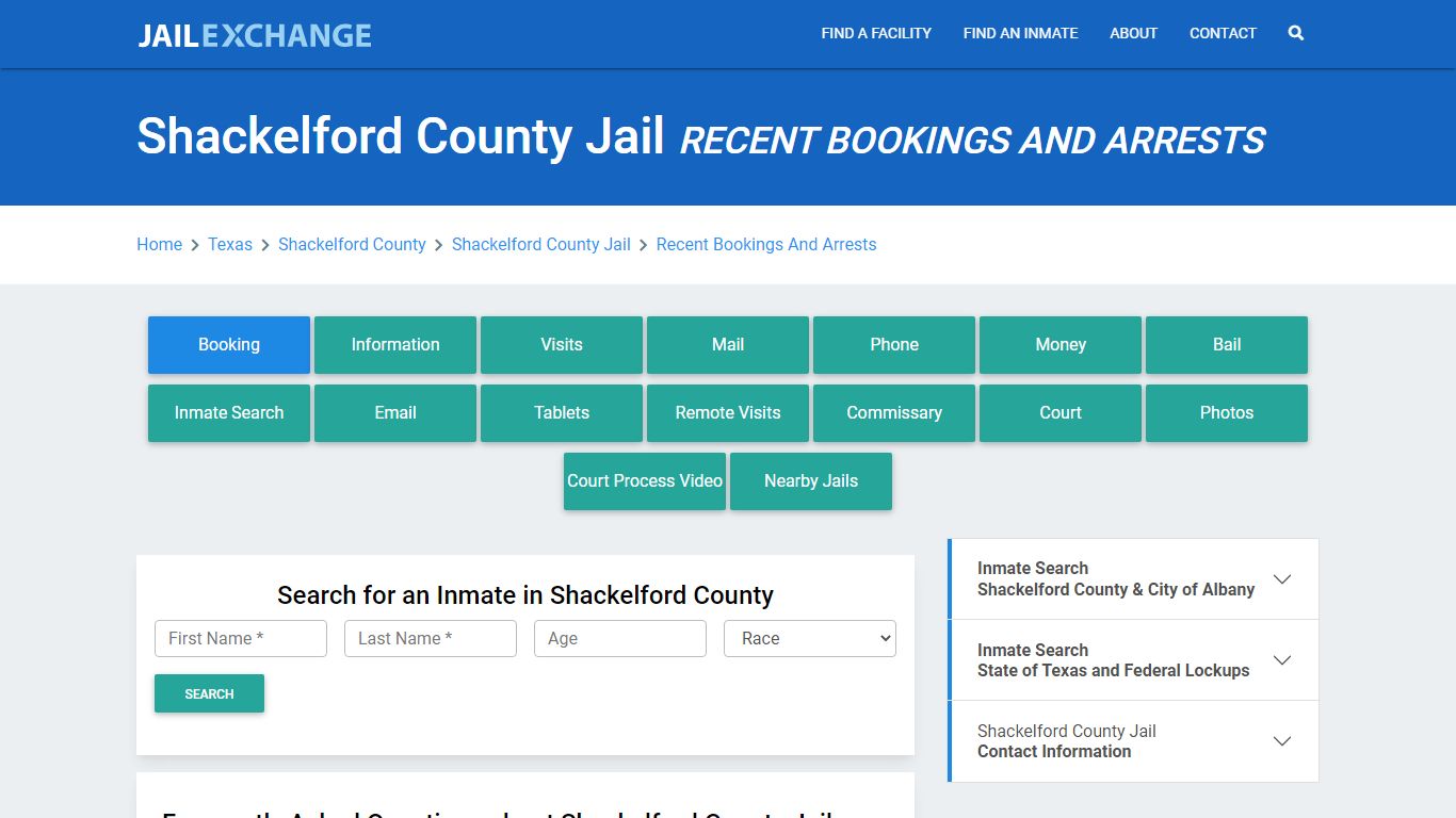 Shackelford County Jail Recent Bookings And Arrests